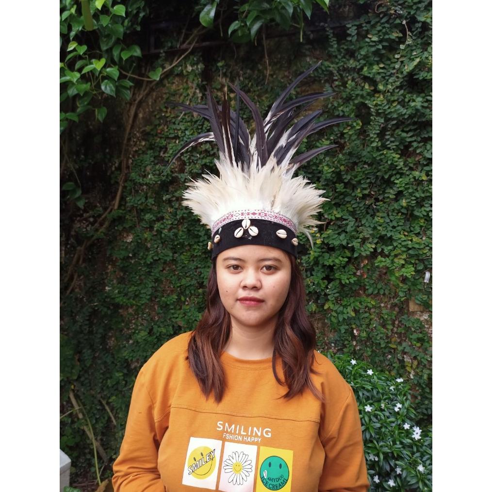 Tebal Hiasan kepala Topi adat Papua Kerang larismanis