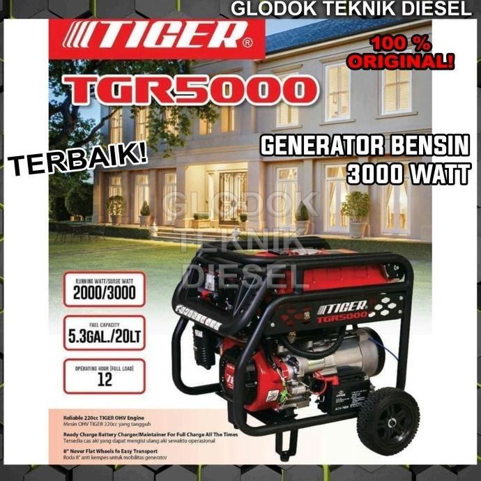 Harga Promo GENSET GENERATOR LISTRIK TYPE 5000 3000 WATT BENSIN PORTABLE TERBAIK