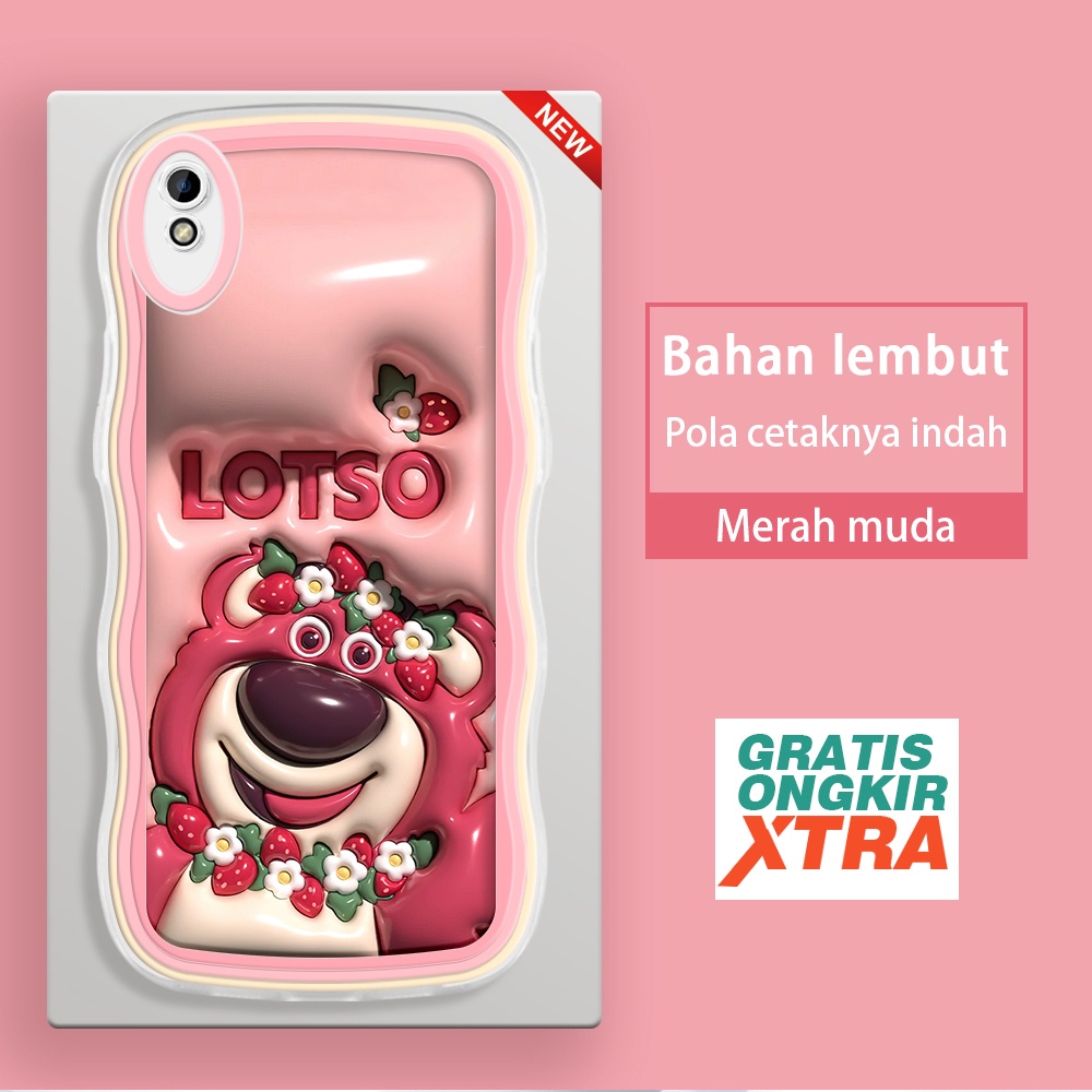 jinsouwe Redmi 6 6A 7 8 8A K40S 9A 9C 10A 9T 10C 10 5G Casing Ponsel  Pola LOTSO kartun 3D  warna-wa