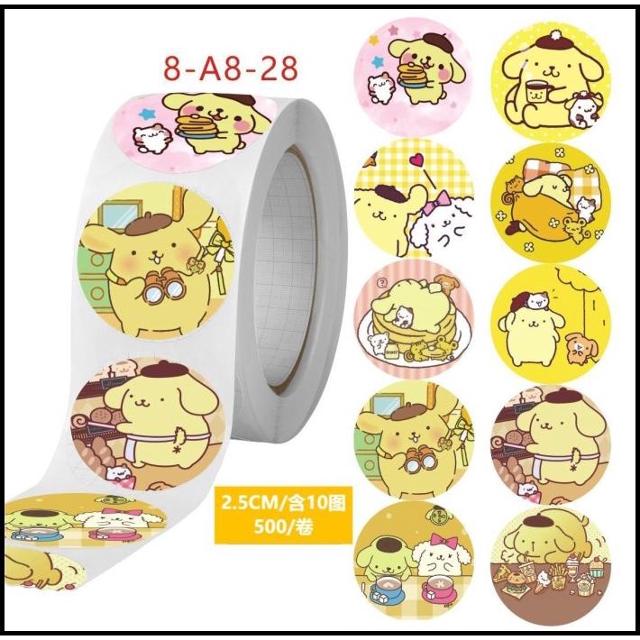 

BEST DEAL STICKER LABEL ROLL SANRIO CINAMOROLL KUROMI HELLO KITTY POMPOM PURIN !!!!!!