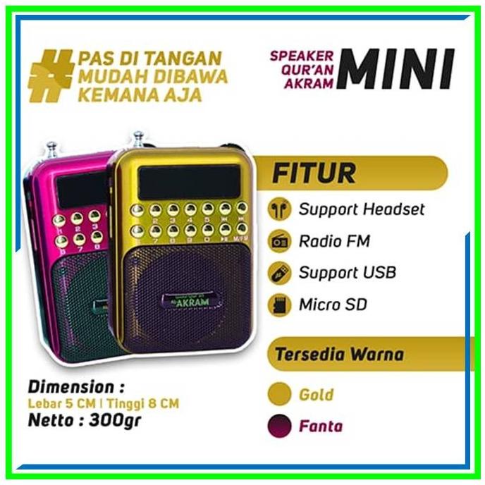 Speaker Murottal Murotal AlQuran Quran Digital 30 Juz Al-Akram Mini