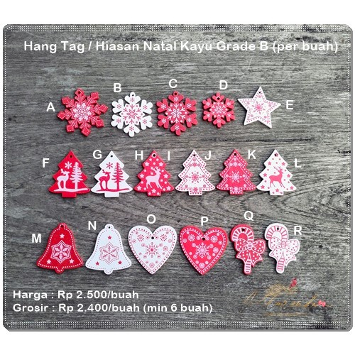 

NATL-293 : Hang Tag Natal / Hiasan Natal Kayu Grade B per buah - Model H Limited Stock