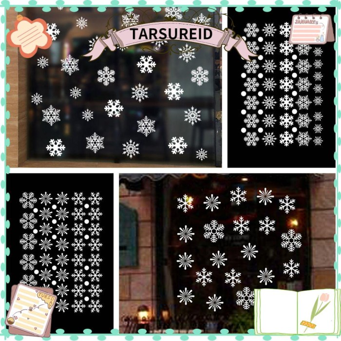 

New Tarsureid 27 / 38Pcs Stiker Dinding Snowflake Untuk Dekorasi Natal Limited Stock