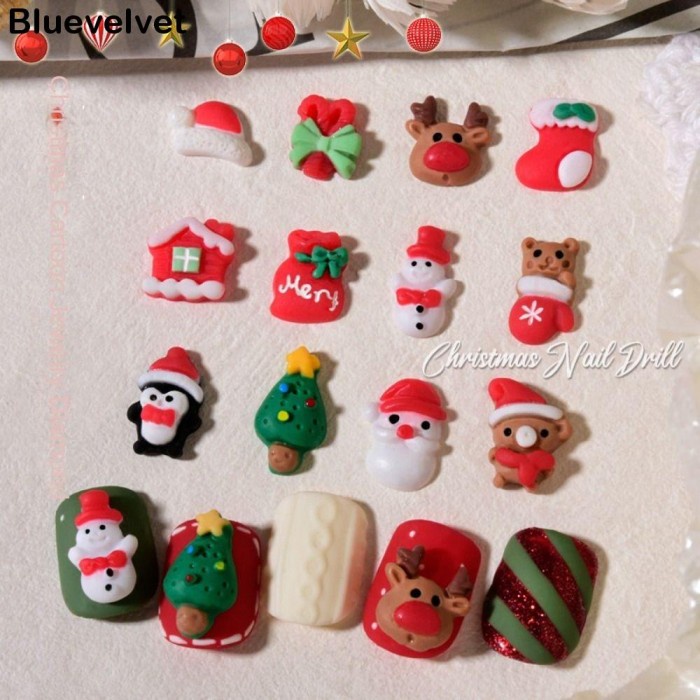 

Selling Natal Nail Art Dekorasi Resin 10pcs Dekorasi Kuku Limited Stock