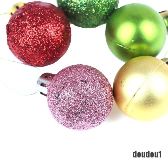 

Doudou1 24pcs / Set Ornamen Bola Gantung Untuk Dekorasi Pohon Natal Limited Stock