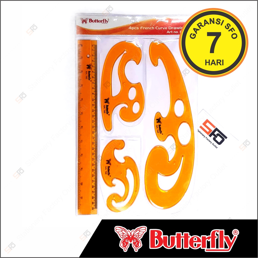

Penggaris Mal Lengkung Butterfly BT-740 - Pola Baju