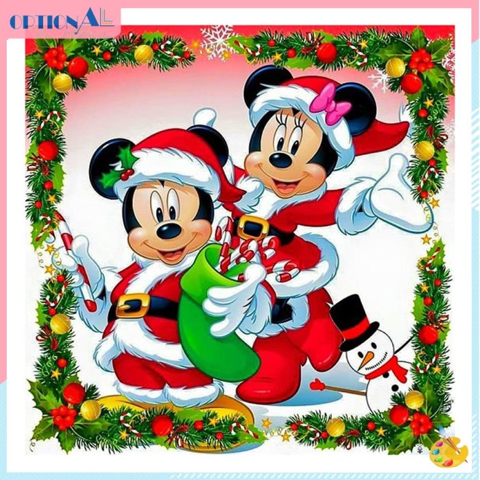 

Natal Disney Mickey Minnie 5D DIY Diamond Painting Kits Seni Bor Bulat Limited Stock
