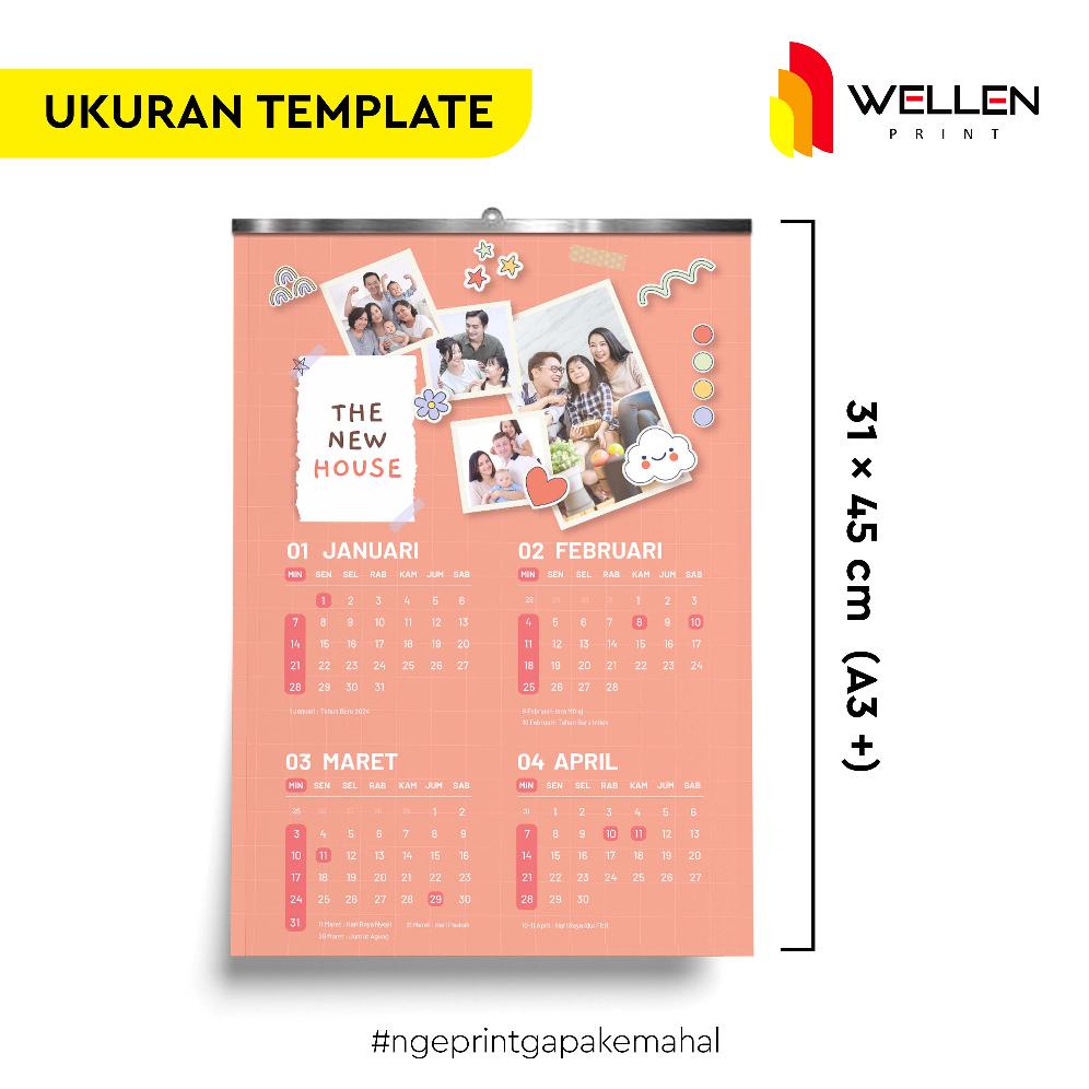 

[ZZR] WELLEN PRINT - CETAK KALENDER DINDING 2024 / PRINT CALENDER UKURAN A3+ / KALENDER DINDING AESTHETIC CUSTOM BARU