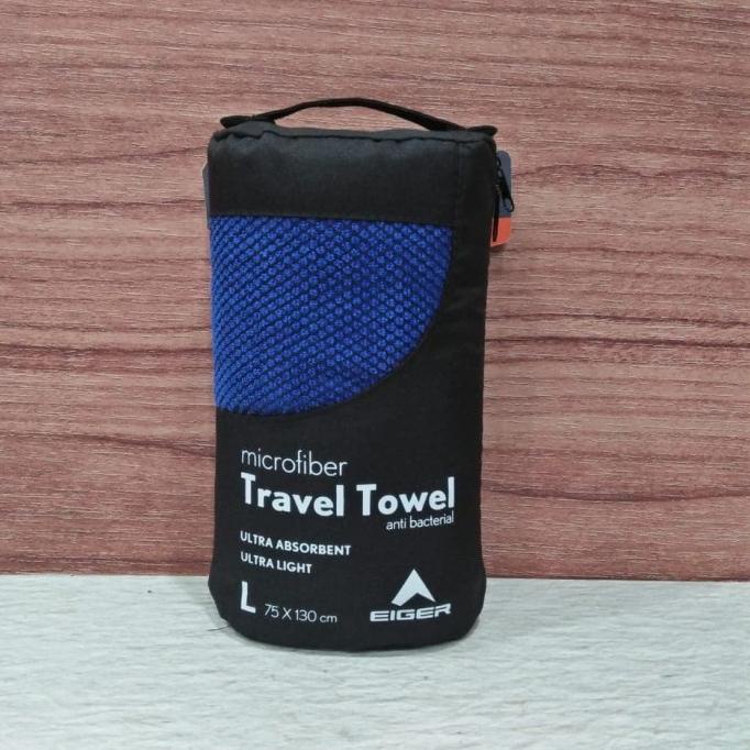 TRAVEL TOWEL MICROFIBER EIGER SIZE L BLUE - HANDUK EIGER