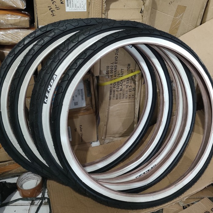 BAN LUAR SEPEDA 24 X 1.75 KENDA HITAM PUTIH ORIGINAL