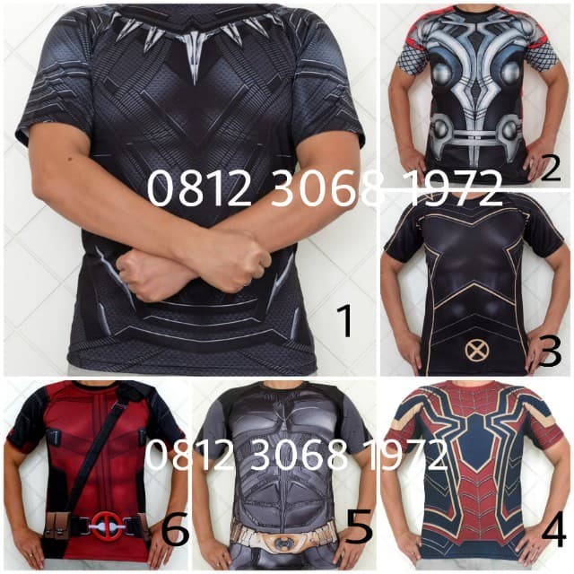 [ORIGINAL] Kaos 3D Superhero Dewasa Karakter Marvel dan DC Kualitas Import Murah