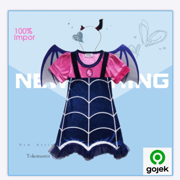 (ORIGINAL) Baju anak impor perempuan kostum witch cosplay holleween vampirina