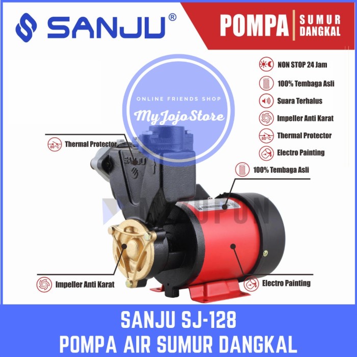 [Ori] Pompa Air Sumur Dangkal Sanju Sj-128 Non Otomatis Diskon