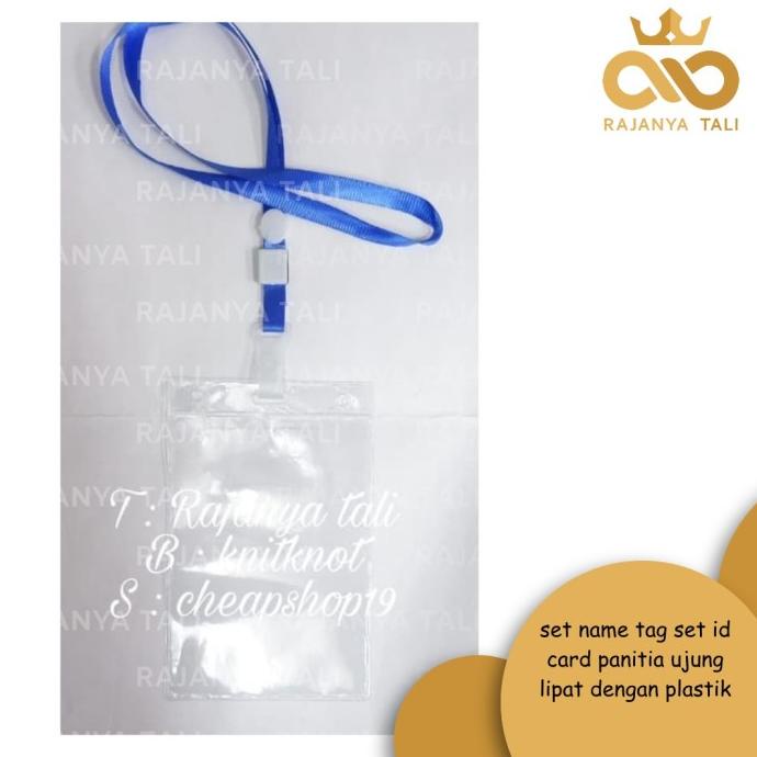 

set name tag set id card panitia ujung lipat dengan plastik