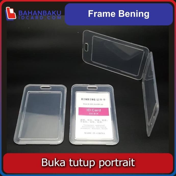 

frame casing box tempat ID card flashdisk holder bening tutup portrait