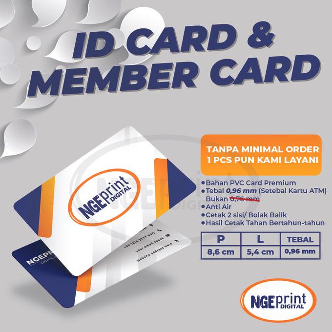 

[TEBAL 0.96mm] Cetak ID Card PVC Premium Kartu Member / Kartu Anggota