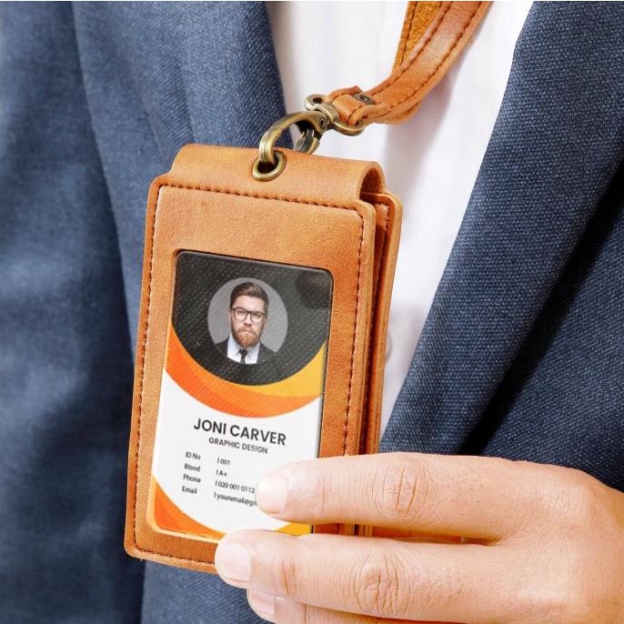 

Card Holder PEGAWAI name Tag Karyawan Gantungan Nama Kulit