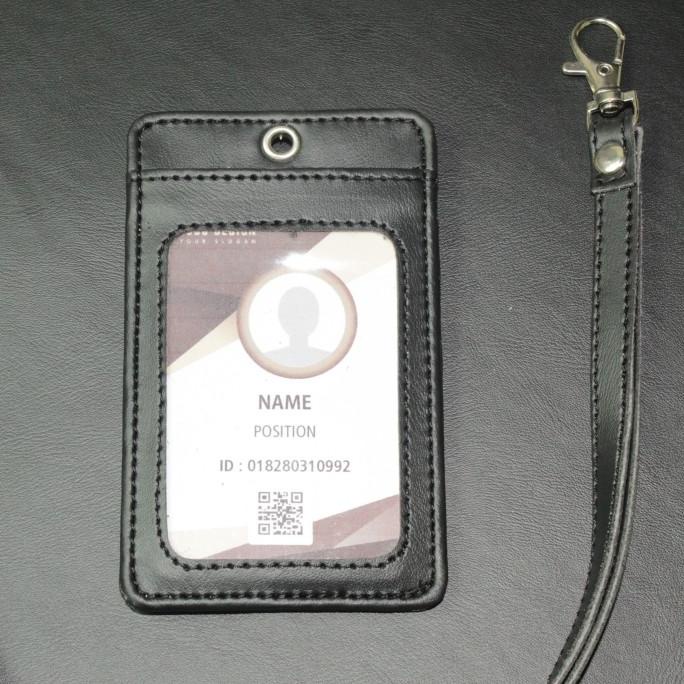 

name tag id card holder lanyard kulit warna pastel