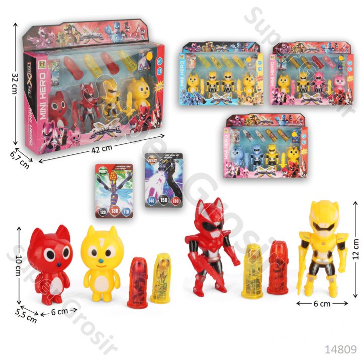 Mainan Anak Mainan Robot Mirip Karakter Mini Force 2 Pcs + Boneka 2 Pcs + Acc Mini Force