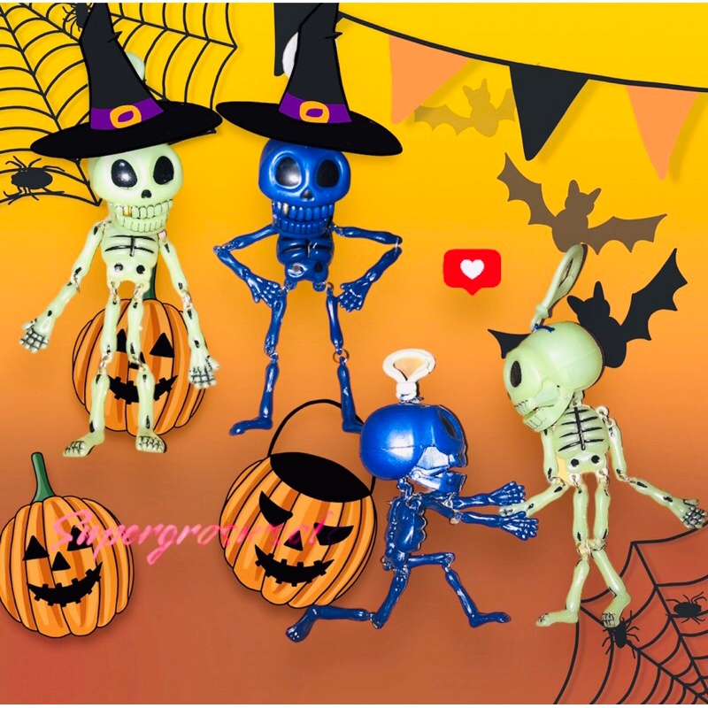 [RANDOM] Gantungan Kunci_Mainan Tengkorak_Death's Head_Souvenir_aksesoris Hallowen [Ditarik & Gerak]
