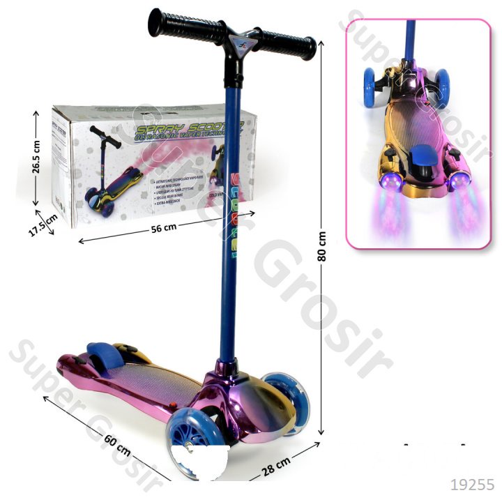 Mainan Anak Scooter Roda 3 Gas Spray_Scooter Roda 3_Scooter Kick board Skuter Otoped Anak_Skuter Lip