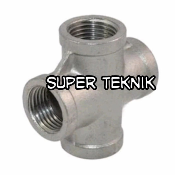 [New] Pipa Fitting Cross Tee Stainless 2 Inch/Sambungan Pipa Cabang 4 Terbatas