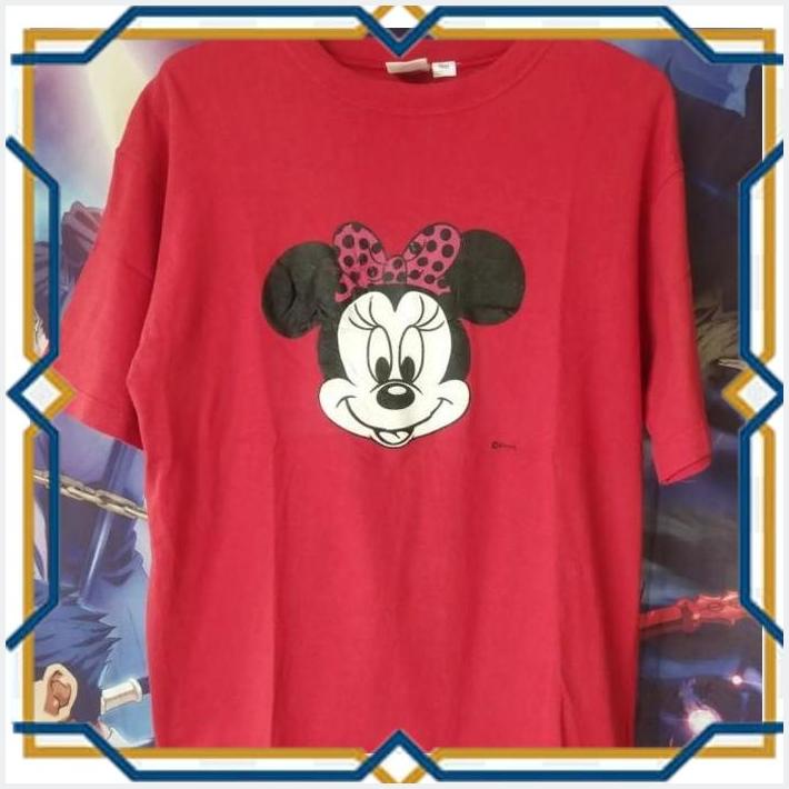 [KBS] VINTAGE DISNEY MINNIE MOUSE MICKEY KARTUN TEE KAOS ORIGINAL SECOND RED