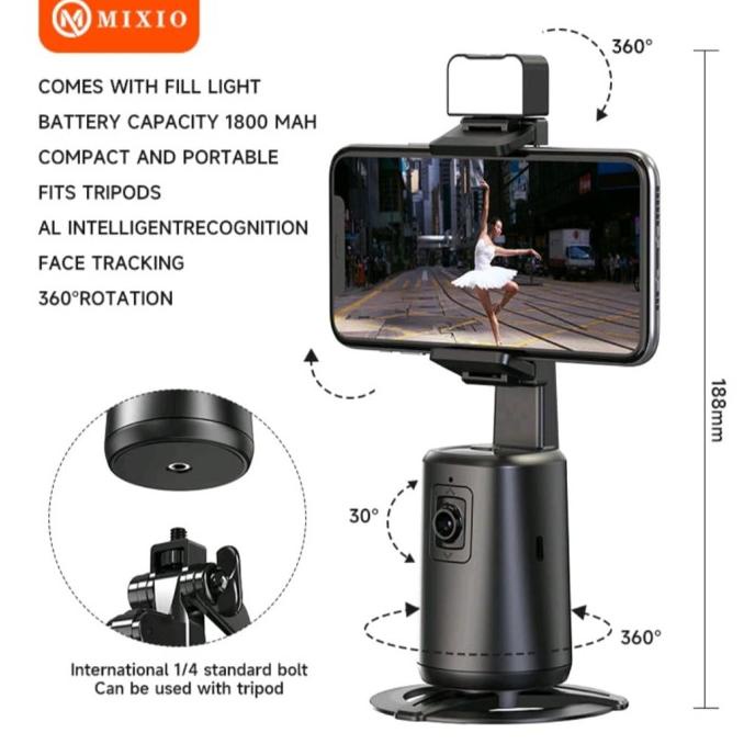 MIXIO A200 Auto Face Tracking Gimbal Handphone Stabilizer 360
