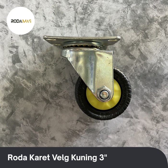 Roda Trolley / Roda Karet 3 inch ( Hidup )