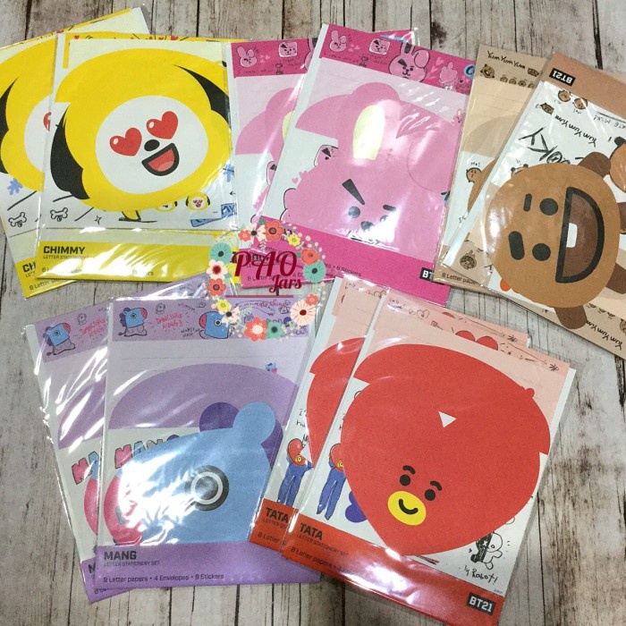 

SALE bt21 official letter stationary set Termurah