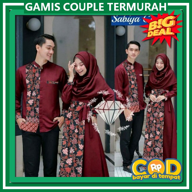 Baju Capel Pasangan Gamis Set Cople Keluarga Gami Caople Import Baju Couple Muslim Suami Istri Pakai