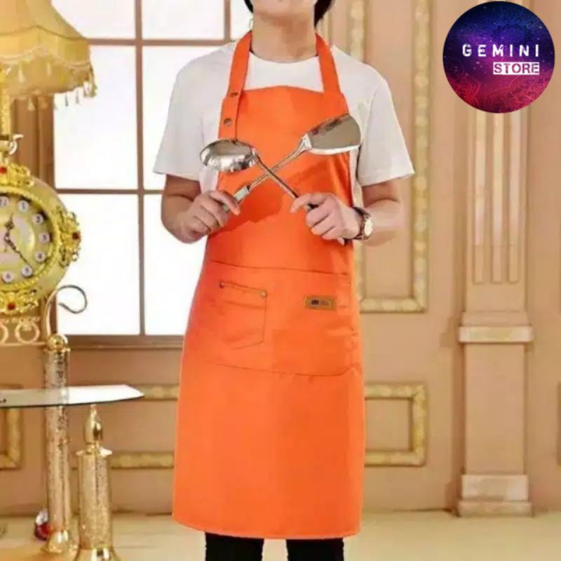 Apron Masak Celemek Masak Apron Masak Apron Barista Unisex Pria/Wanita