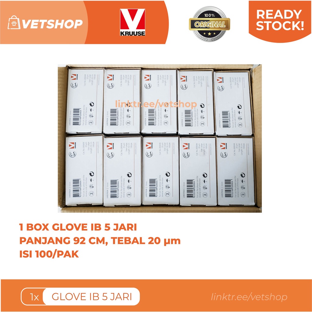 Glove Ib / Glove Palpasi Perrectal / Sarung Tangan Plastik Ib 5 Jari