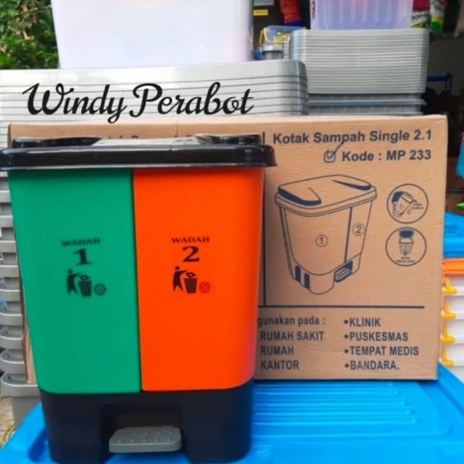 Tempat Sampah Injak 2 Wadah Terpisah/Tempat Sampah Organik.