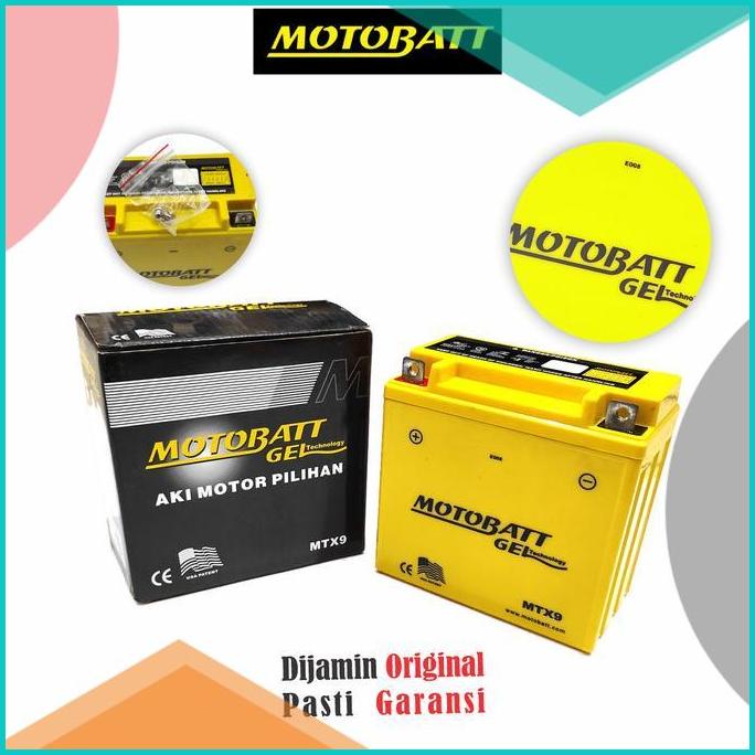 Accu Motobatt Gel MTX9 YB9-B 9Ah Aki Thunder 125 250 Pulsar Apache 16n