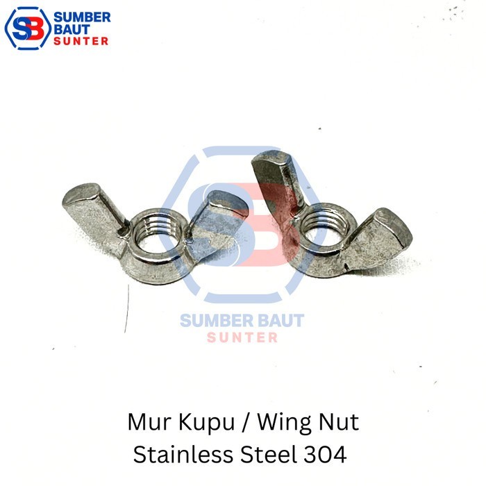 M4 Mur Kuping Stainless SS304 Wing Nut Kupu - Kupu
