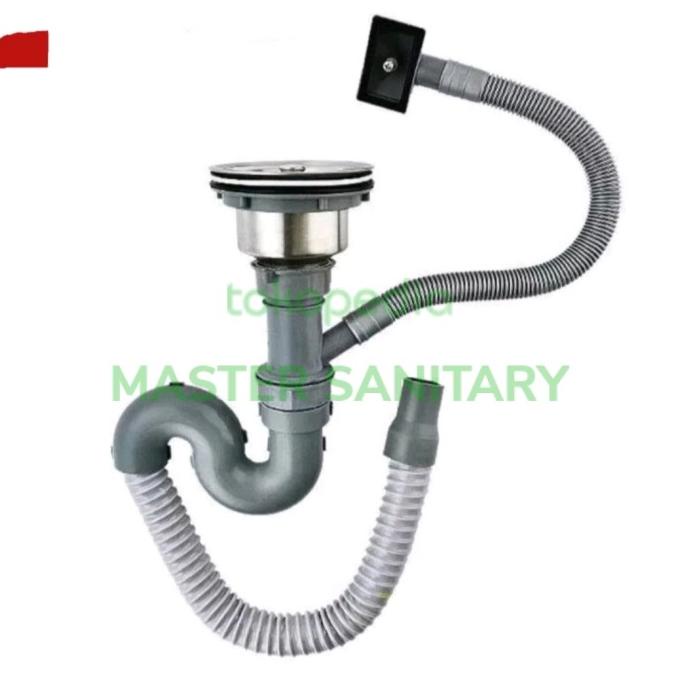 Selang Pembuangan Kitchen Sink 1 Lubang + Overflow