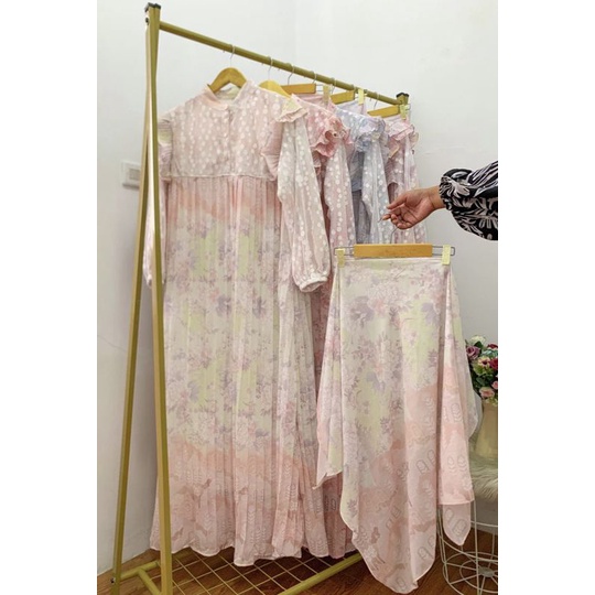 set hijab meijiwang warna coksu sage no brukat