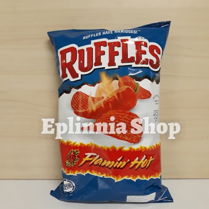 

Keripik - Ruffles Flamin' Hot Flamin Hot Potato Chip 184 Gr - Keripik Kentang