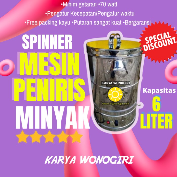 Keripik - Spinner Peniris Minyak 3Kg Spiner Mesin Pengering Keripik