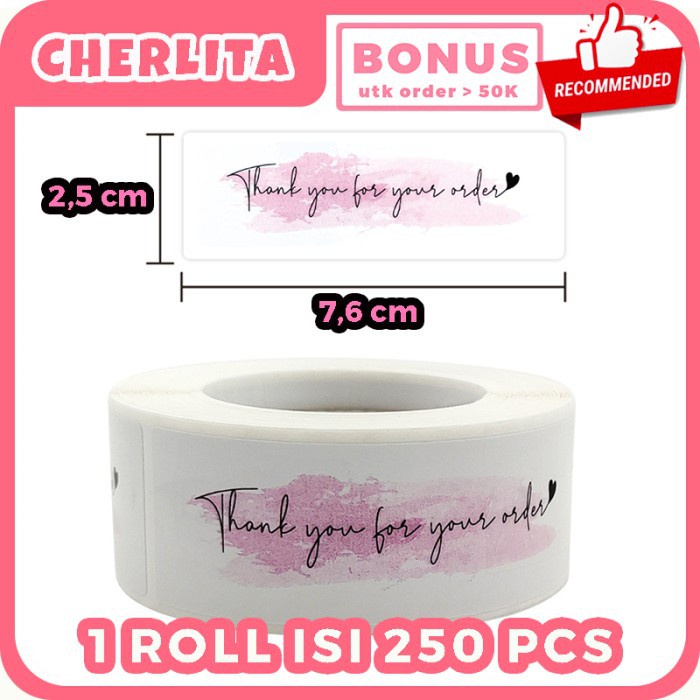 

250 Pcs Stier Label Thank You For Your Order Paing Kado Hampers