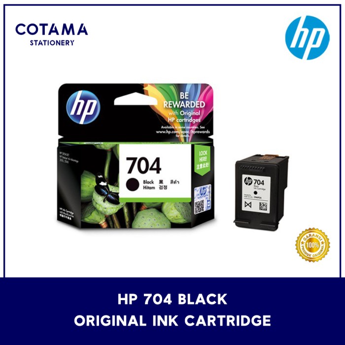 Tinta Printer Hp 704 Black Hitam Original Ink Cartridge 2010 2060 Ready