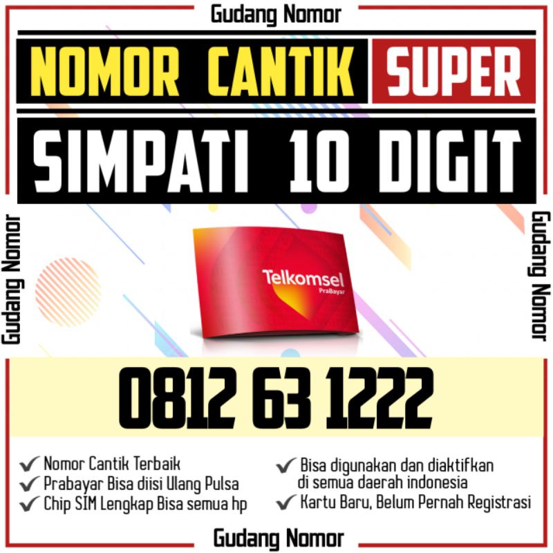 Kartu Perdana Cantik Simpati 10 Digit Telkomsel 222
