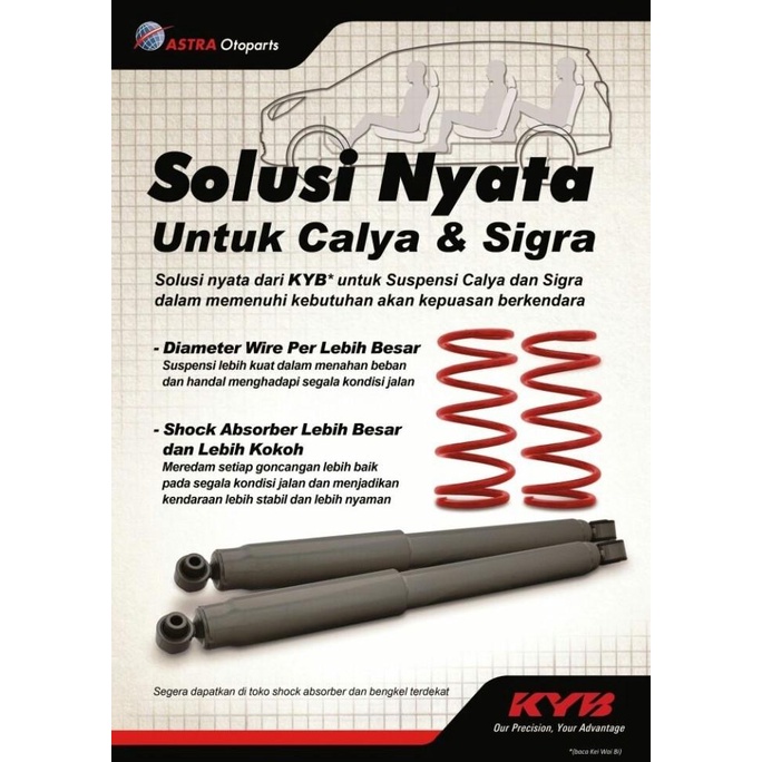 Sokbeker Belakang Berikut Per 1Set Calya Sigra Kayaba Asli