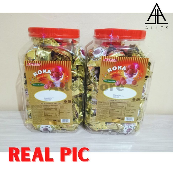 

Biskuit Wafer - Apollo Roka Wafer Ball / Biskuit Roka/ Roka Toples Isi 80 - 480 Gram