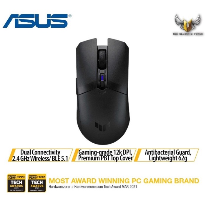 Terbaru Asus Tuf Gaming M4 Black Wireless Programable 6 Button Gaming Mouse Promo Terlaris