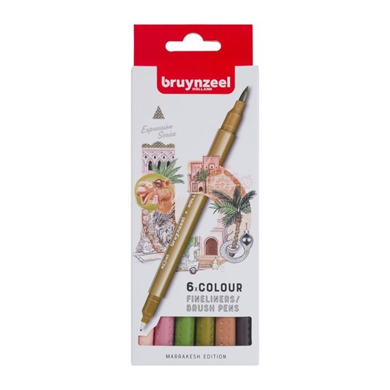 

Terbaru Bruynzeel Fineliner/Brush Pen Set Marrakesh 6 Colours Promo Terlaris
