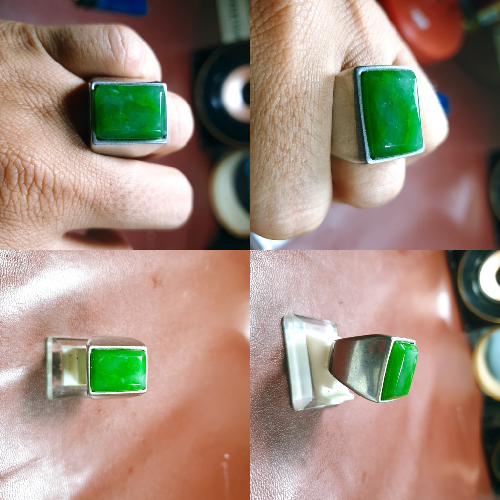 BATU CINCIN GIOK PETAK LUMUT TOTOL HIJAU SUPER BATU GIOK ACEH NO60