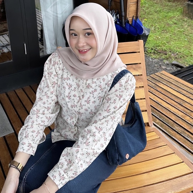MURAH NAEMA HANA BLOUSE HANA TOP BLOUSE FLORAL BLOUSE MOTIF