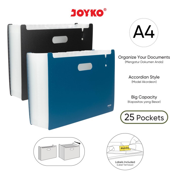 

Promo Expanding File Map Organizer Joyko Ef-7A4 25Pockets
